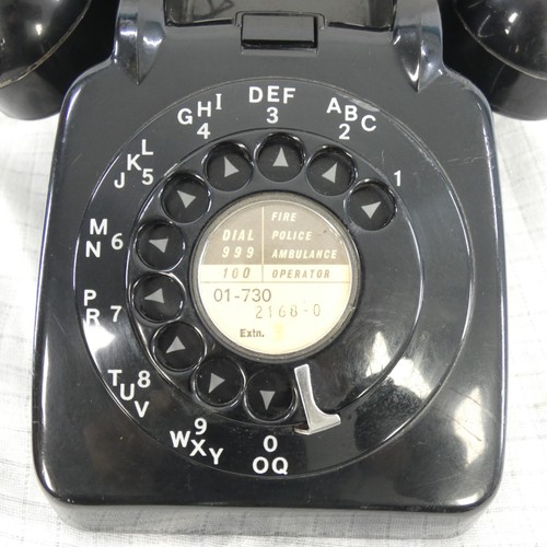 Telefon Retro Obrotowa tarcza Telefon Czarny Retro Rekwizyt Kolekcjonerski Vintage - Zdjęcie 2 z 21