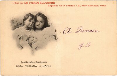 Carte Postale Ancienne – Sœurs Impériales Romanov, Russie Royale – Original