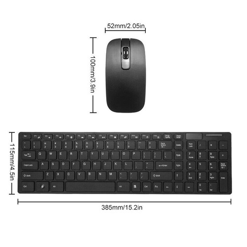Wireless Keyboard + Optical Mouse USB Receiver Cordless Desktop For Window PC - Picture 2 of 9