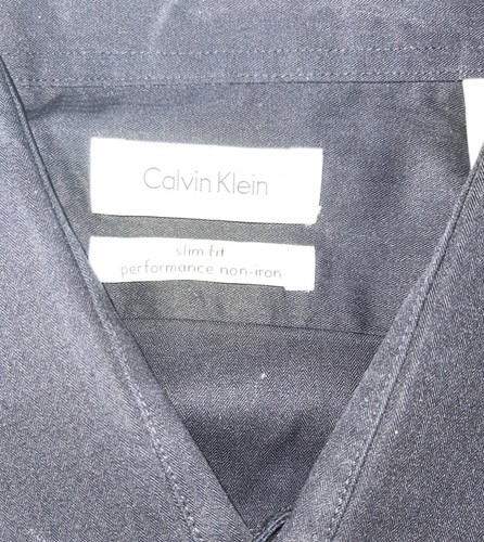 Preowned- Calvin Klein Non Iron Slim Fit Button Front Dress Shirt Mens (Size XL) - Picture 3 of 6