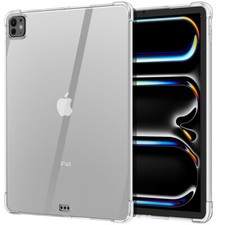 For iPad Pro M4 13 in/11 in 2024 Case Clear TPU Slim Back Anti-Yellowing Cover