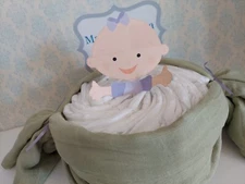 Baby in a Pea Pod Diaper Gift Basket- Newborn Baby Shower Gift