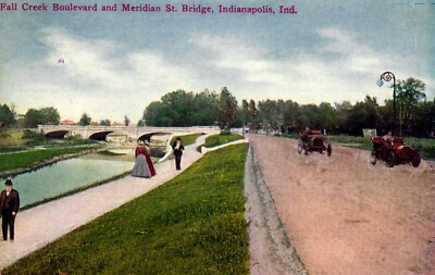 Fall Creek Boulevard And Meridian St Bridge Indianapolis Indiana Postcard