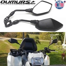 2x 10mm Rear View Side Mirrors with 7/8" Handlebar Mounts Clamps for Polaris ATV