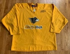 MICHIGAN TECH HUSKIES PRACTICE GAME USED WORN HOCKEY JERSEY WITH FIGHTSTRAP