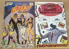 2 comic books The Liberty Project #1 Mack the Knife 1980s issue vintage indie