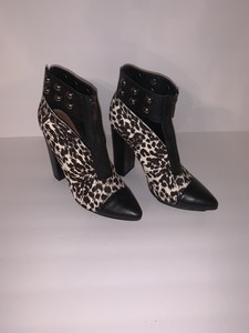 black and white animal print booties