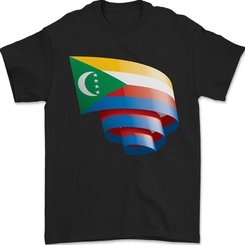 Kräuselt Komoren Flagge Komoren Tag Fußball T-Shirt 100% Baumwolle - Bild 17 von 96