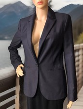 Next Ladies Tailored Blazer Jacket Slim Fit Lined 10 R Airforce Blue Exc Cond