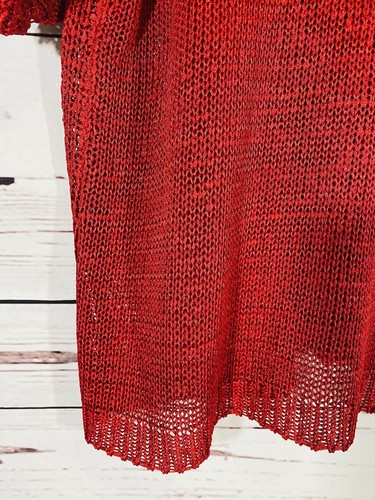 Sag Harbor Sweater Sz Large Cardigan Red Loose Knit Valentines Holidays Dressy - Bild 8 von 9