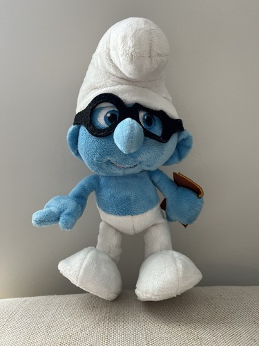 2011 Jakks Pacific Peyo The Smurfs BRAINY Smurf Glasses Plush Stuffed 10 Inches