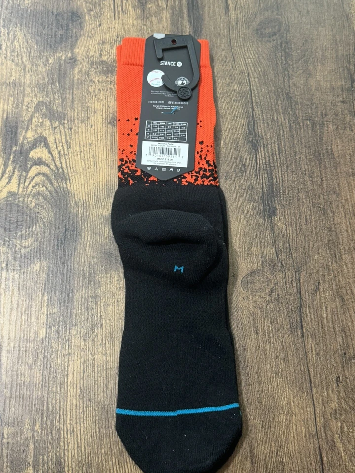 Meias masculinas STANCE MLB Miami Marlins Stadium laranja desbotada preta tripulação NOVAS M 6-8.5 - Imagem 3 de 4