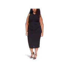 Michael Kors Women's Plus Size Sleeveless Ruched Dress Black, US 3X 22-24W
