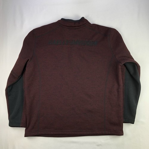 Harley Davidson Mens XL 1/2 Zip Embroidered Spell Out Fleece Pullover Sweater - Picture 7 of 7
