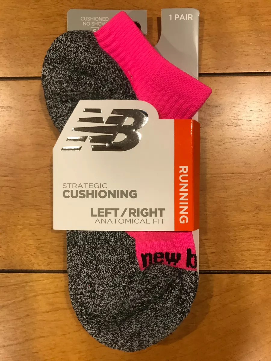 New Balance Women s No Show Runnning Socks Pink Gray Small