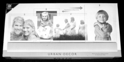 NEW MODERN PICTURE FRAME ALUMINUM TRACK URBAN DECOR SLIDING 4 COLLAGE