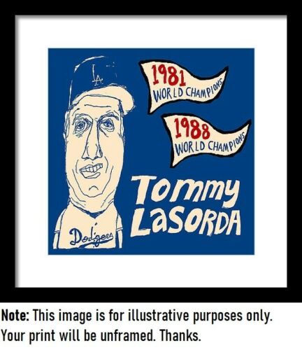 Tommy Lasorda: Los Angeles Dodgers 1981 1988 World Series MLB Art Poster 12"X12" - Picture 2 of 5