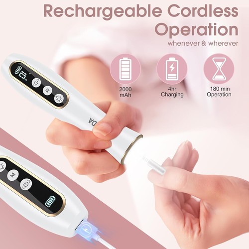 Professional Manicure Pedicure Kit, Cordless Electric Nail Drill with 360° LE... - Picture 7 of 10