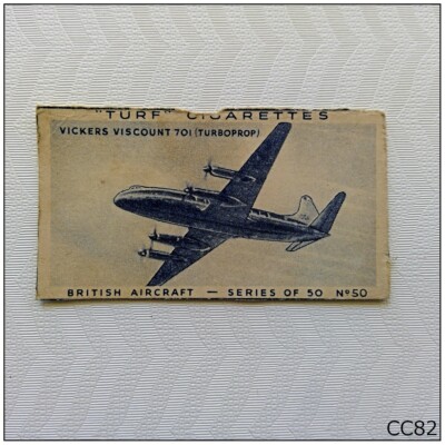 Turf Cigarette Card British Aircraft #50 Vickers Viscount 701 (B) (CC82)