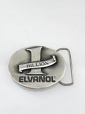 Vintage 1970s E. I. du Pont de Nemours ELVANOL 1 BILLION Pewter Belt Buckle