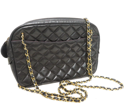 CHANEL Matelasse Lambskin Double Chain Shoulder Bag #40449