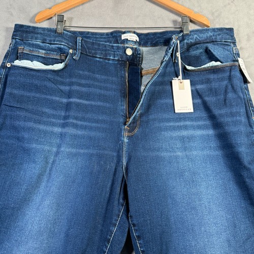 Good American Jeans donna 28-32 indaco buone gambe skinny scolpito elasticizzato NUOVO - Foto 3 di 14