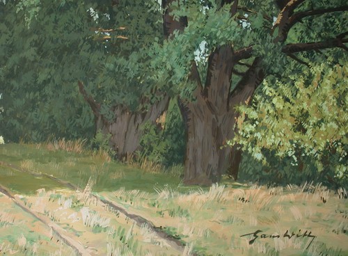 Hans Witt (Wien 1891-1966 Tragöß) Feldlandschaft mit Baumgruppe. - Bild 5 von 17