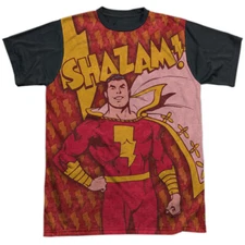 DC Shazam Bolts Adult Halloween Costume T Shirt (Black Back), S-3XL
