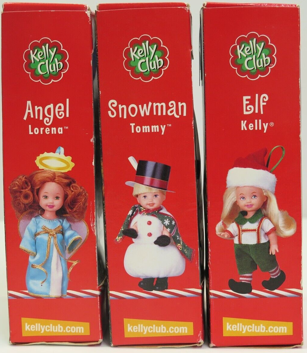 Lot 3 Barbie Kelly Club Tommy Snowman Lorena Angel Elf Christmas