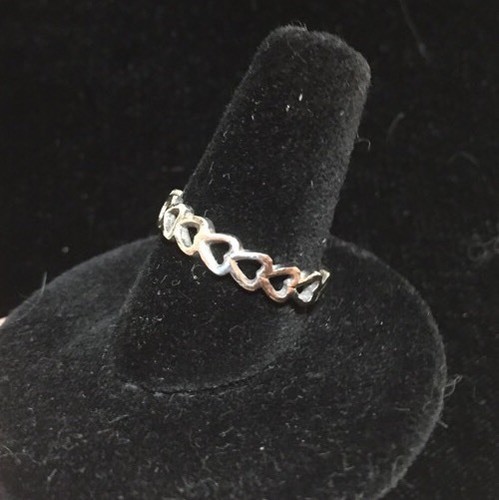 Vintage Sterling 925 Herz Band Ring 1,9 g Größe 6,5 - Bild 4 von 12