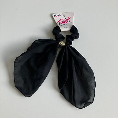 VTG Goody Hair Twist Wrap Ponytail Holder 1992 LONG BOW Metal Ornament