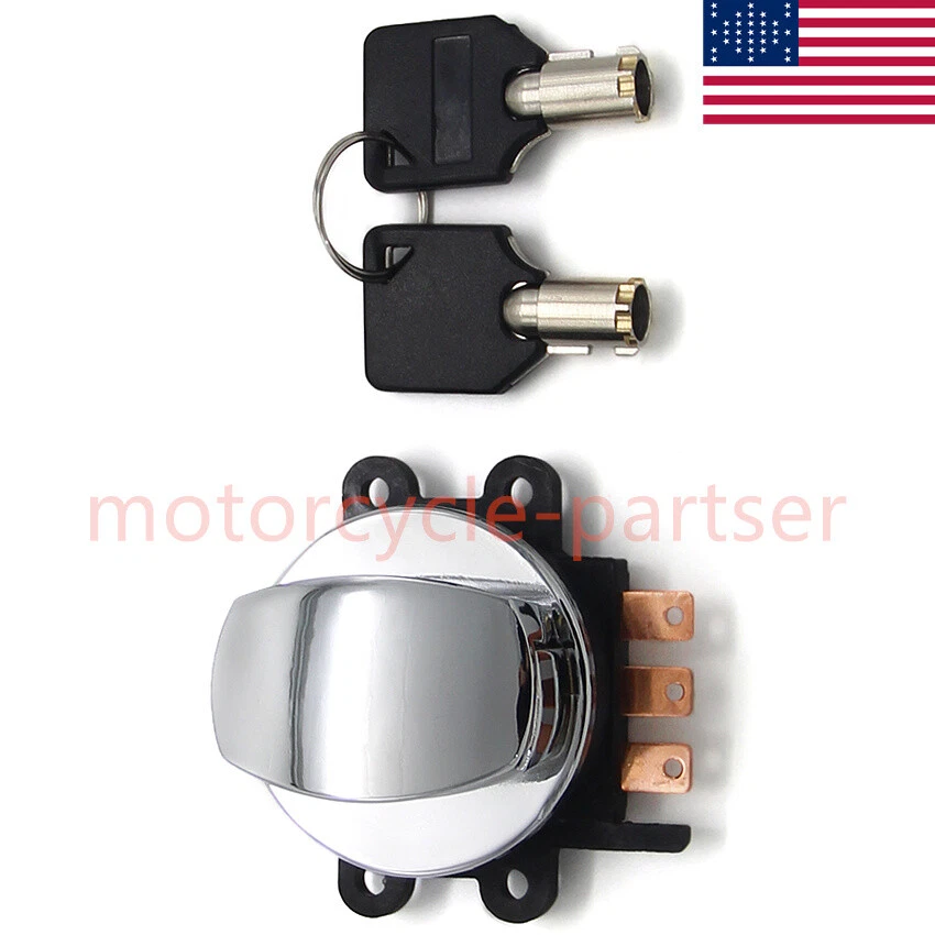 Kit de interruptor de llave de encendido cromado para Harley-Davidson 71450-04 FXCW ROCKER 2008-09 Foto 2 de 4
