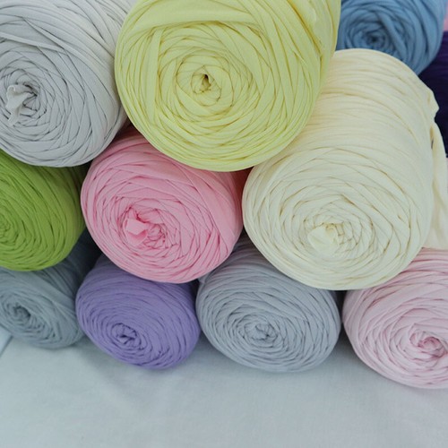 130yards/roll Cotton T-Shirt Yarn DIY Fettuccini Zpagetti Sew Knit Crochet Yarn - Picture 4 of 34