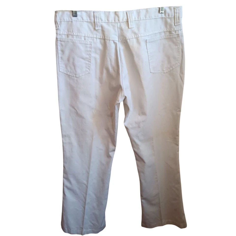 38x31 Men's Vintage Jeans 1960's White Cotton Bootcut Mod Garage Band Talon zip - Image 2 of 4