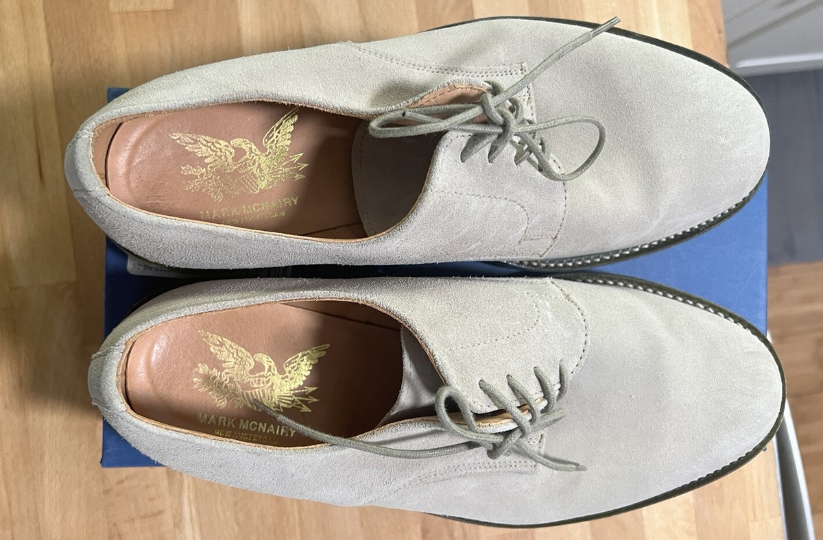 Mark McNairy New Amsterdam Bone/Blue Suede Derby Shoes sz Mark McNairy New Amsterdam Bone/Blue Suede Derby Shoes sz