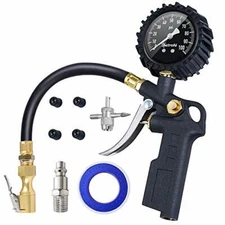 AstroAI Tire Inflator with Pressure Gauge, 100 PSI Air Chuck and Compressor 