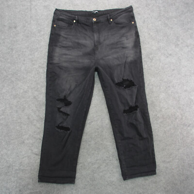 Fashion Nova Jeans Women's Plus 20 Black Dark Wash Straight