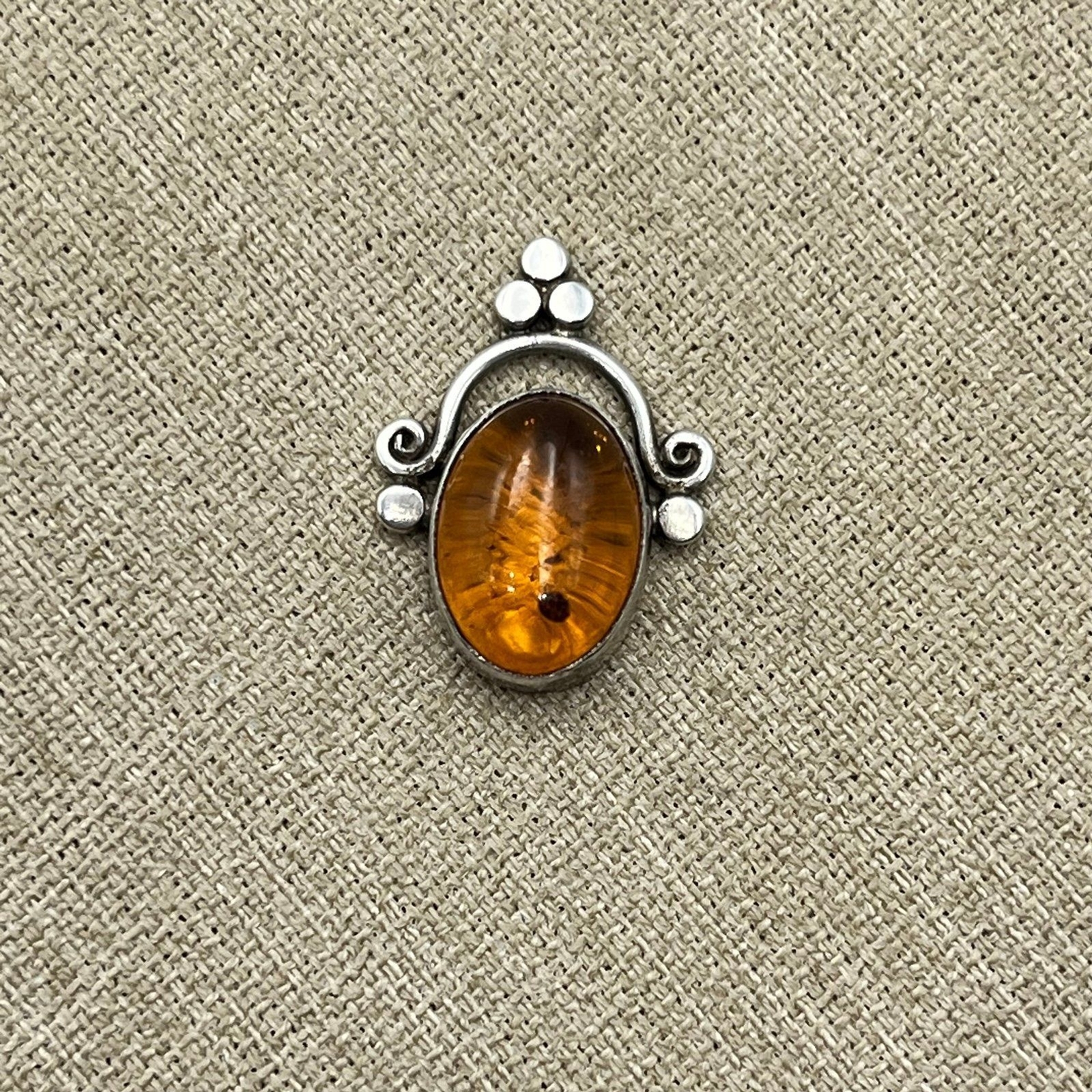 Authentic large amber Sterling silver pendant - image 2