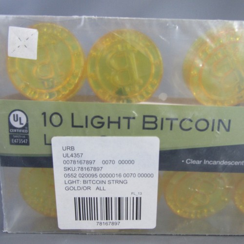 Kurt S. Adler 10 Light Bitcoin Light Set NEW String Lights Clear Bulb - Picture 2 of 5