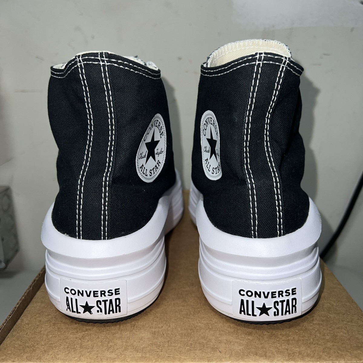 Converse Chuck Taylor All Star Move Hi Black 568497C Wmns Sz