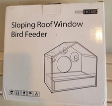 Acrylic Clear Window Bird Feeder with Suction Cups and Seed Tray New In Box