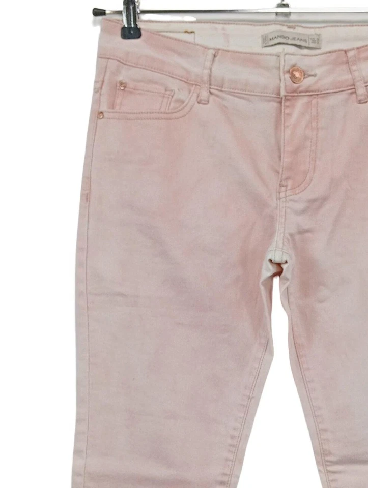 MANGO Vaquero hipster Mujeres Vaquero Talla EU 38 rosa look casual - Imagen 3 de 4