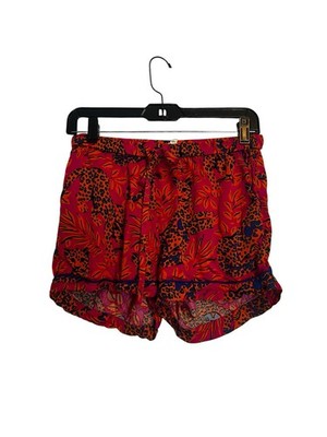 Printfresh Pajama Shorts XS Orange Pink Leopard Print Summer PJs