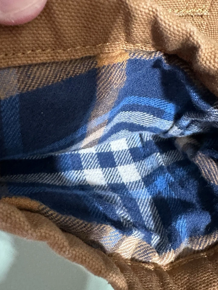 Комбинезон Carhartt Bib для малышей размер 2T с фланелевой подкладкой коричневый с двойным коленом ЧИСТЫЙ - Изображение 4 из 4