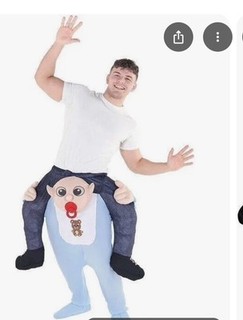 Adult Baby Piggyback with Self Stuffable Legs Ride On 1 Piece Costume OS Adult