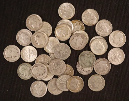 Lot of 35-Silver Roosevelt Dimes (1946-1964) - Good-BU - Nice Appearances-Lot #4