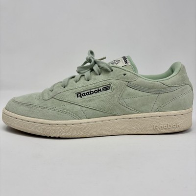 Reebok Club C 85 Shoes Mens 11 Mint Green Suede Low Top Casual Sneakers Classic