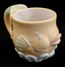 REED & BARTON SEA TAILS Figural Fish 4oz Sculptural Childs Mug  3.5"H China