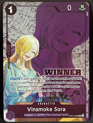 Vinsmoke Sora Winner Pack 2026 Vol. 1 One Piece Promo Card OP12-062