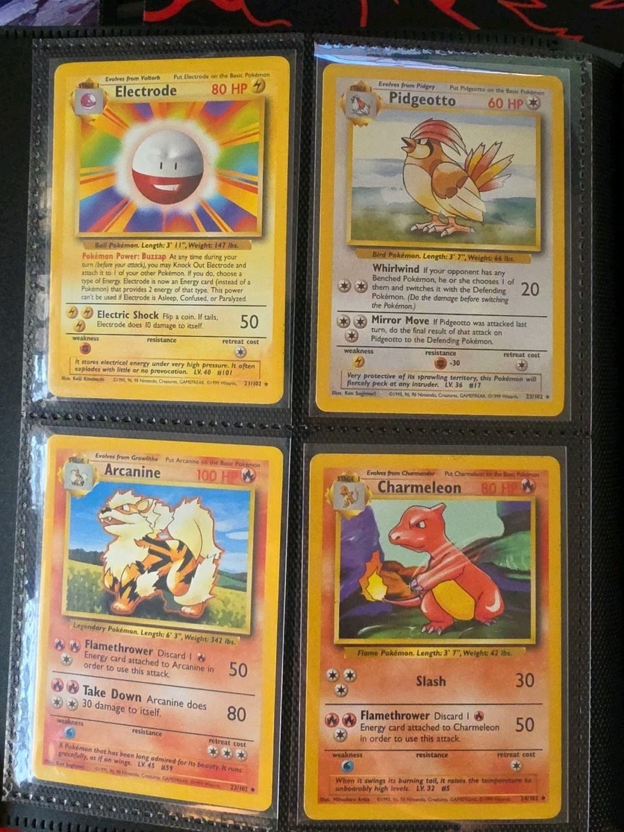 1999 Base Set Unlimited Complete Non Holo Set #17-102 * NM-MP In 4